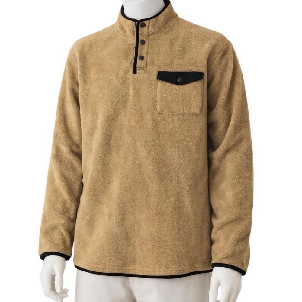 Telluride Clothing Co Tan Fleece Quarter Snap Pullover Jacket XXL